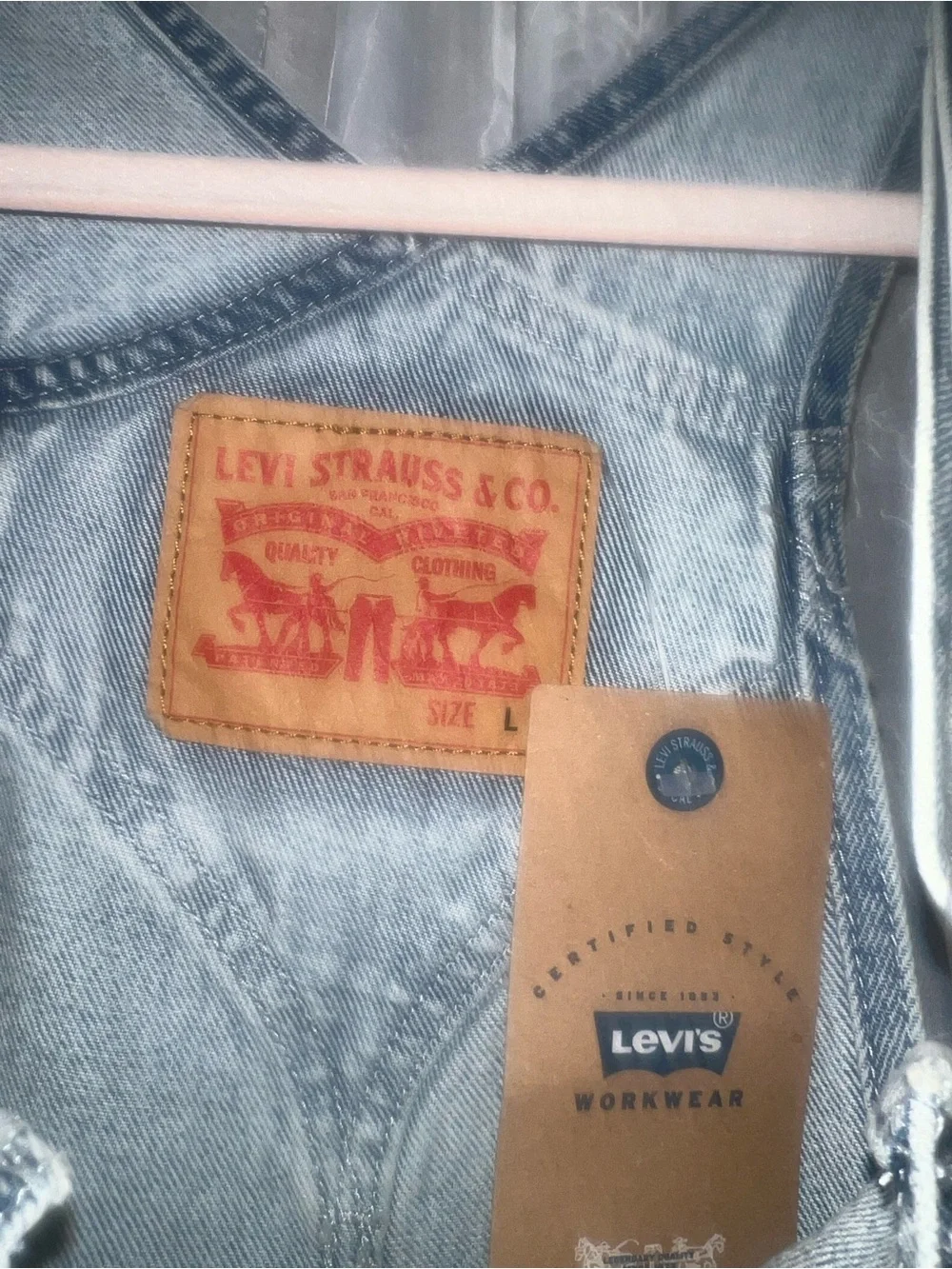 Levi’s Workwear Bib Blue Denim Overalls Men’s Size Large Red Tab NWT